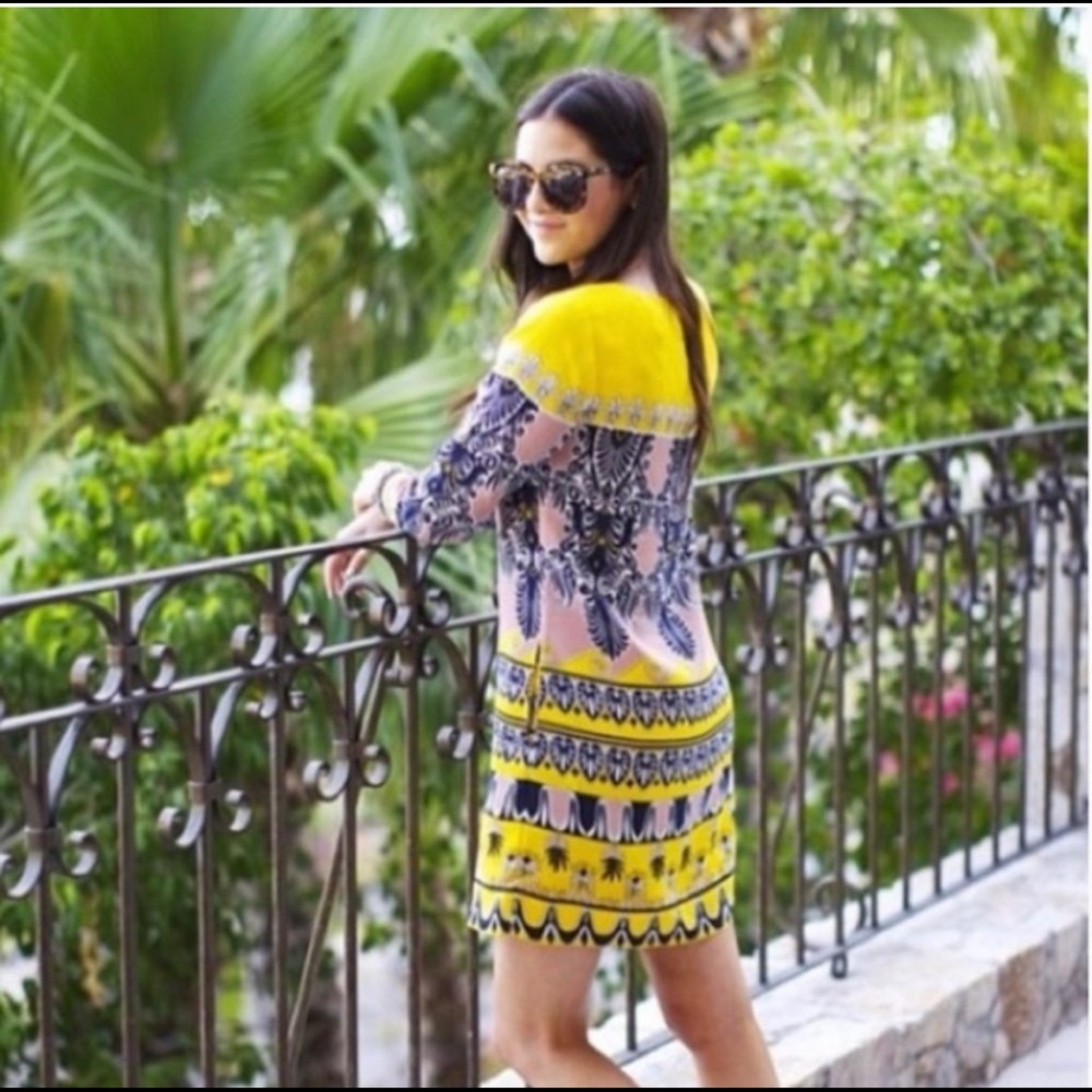 J.Crew Jules Gallery Dress Yellow/ Navy